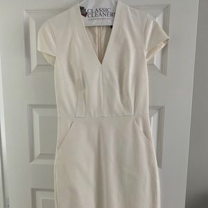 J Crew White Cap Sleeve Dress with Pockets